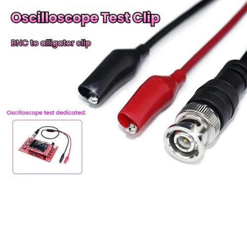 Câble de sonde d'oscilloscope BNC mâle vers 2 pinces crocodiles Q9, longueur : 1 m SH85021822-09